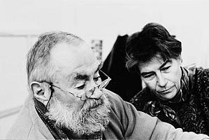 Bert Jäger und Gis Geffers im Atelier im E-Werk Freiburg, 1992